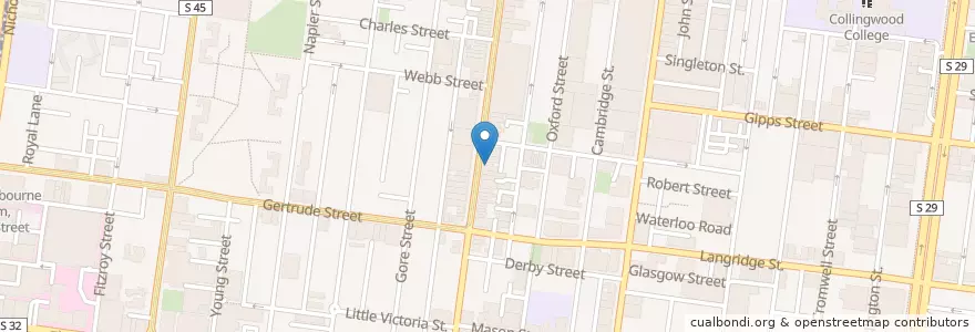 Mapa de ubicacion de Bill's Bar en Austrália, Victoria, City Of Yarra.