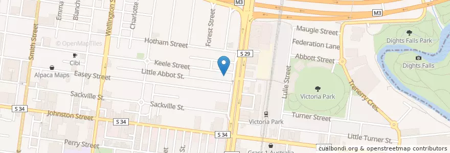 Mapa de ubicacion de Gold Street Children's Centre (Keele Street Campus) en Australie, Victoria, City Of Yarra.