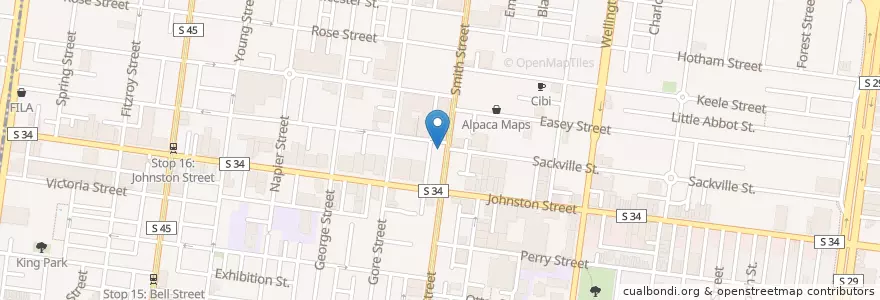 Mapa de ubicacion de Momo Sushi en Australie, Victoria, City Of Yarra.