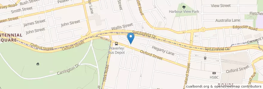 Mapa de ubicacion de Nelson Hotel en Австралия, Новый Южный Уэльс, Waverley Council, Sydney.