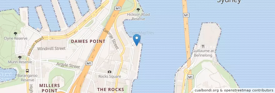 Mapa de ubicacion de Squire's Landing en Australia, New South Wales, Sydney.