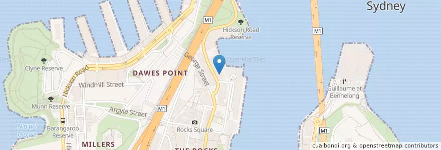 Mapa de ubicacion de Waterfront en Australie, Nouvelle Galles Du Sud, Council Of The City Of Sydney, Sydney.