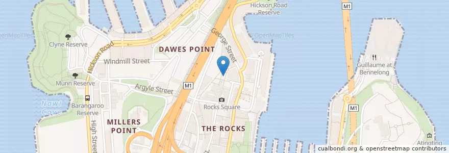 Mapa de ubicacion de Caminetto Restaurant en Australië, Nieuw-Zuid-Wales, Council Of The City Of Sydney, Sydney.