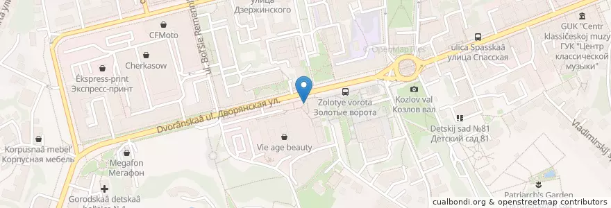 Mapa de ubicacion de Театральное кафе en Rusia, Центральный Федеральный Округ, Владимирская Область, Городской Округ Владимир.