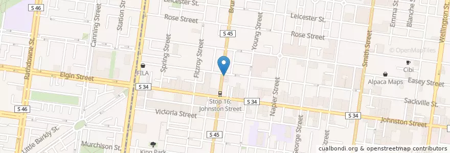 Mapa de ubicacion de Shawcross Pizza Joint en オーストラリア, ビクトリア, City Of Yarra.
