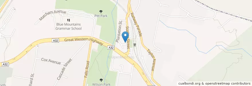 Mapa de ubicacion de Cafe Aliment en 오스트레일리아, New South Wales, 시드니, Blue Mountains City Council.