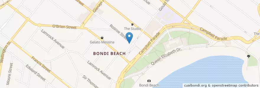 Mapa de ubicacion de Bondi Police Station en Australië, Nieuw-Zuid-Wales, Waverley Council, Sydney.