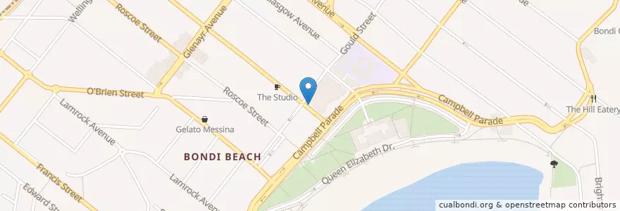 Mapa de ubicacion de Thainabox Noodle Bar en Australien, Neusüdwales, Waverley Council, Sydney.