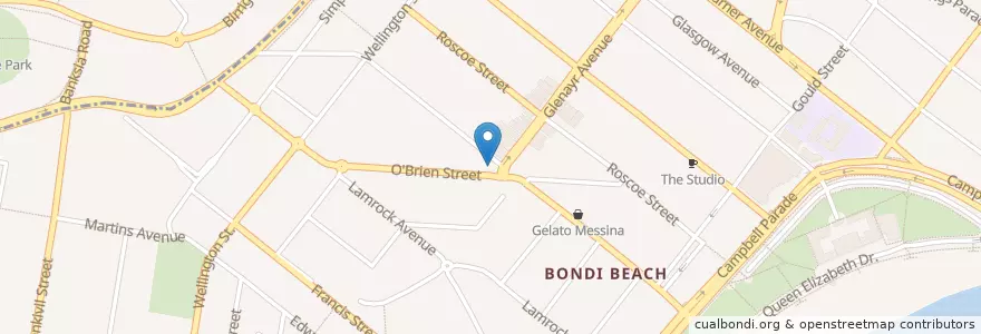 Mapa de ubicacion de Bondi Doctors en Australia, New South Wales, Waverley Council, Sydney.