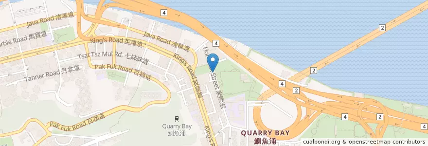 Mapa de ubicacion de 鰂魚涌（海澤街） Quarry Bay (Hoi Chak Street) en Çin, Guangdong, Hong Kong, Hong Kong Adası, Yeni Bölgeler, 東區 Eastern District.