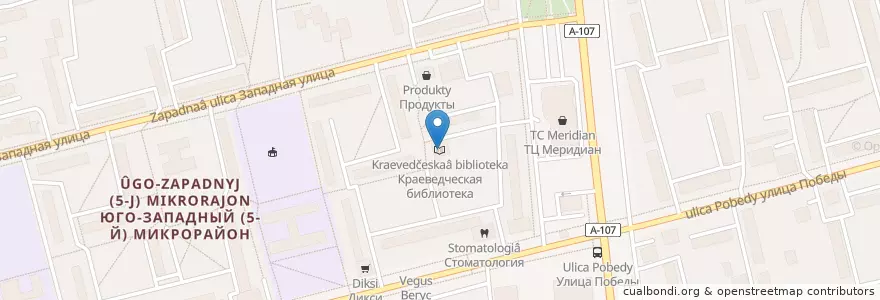 Mapa de ubicacion de Краеведческая библиотека en Rusia, Distrito Federal Central, Óblast De Moscú, Городской Округ Электросталь.
