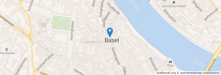 Mapa de ubicacion de Stadtmarkt en Schweiz, Basel-Stadt, Basel.
