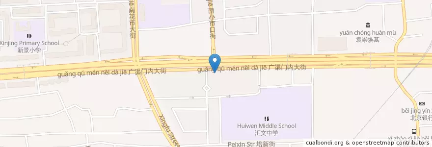 Mapa de ubicacion de Hundun Hou en China, Beijing, Hebei, 东城区.