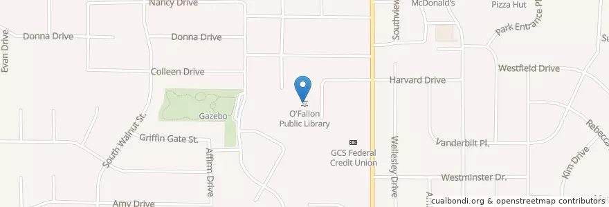 Mapa de ubicacion de O'Fallon Public Library en Vereinigte Staaten Von Amerika, Illinois.
