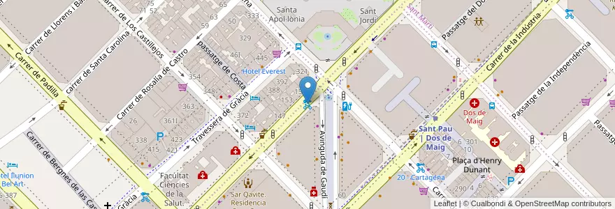 Mapa de ubicacion de 21 - Sant Antoni Maria Claret en スペイン, カタルーニャ州, Barcelona, バルサルネス, Barcelona.