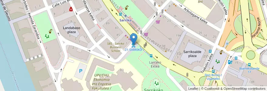 Mapa de ubicacion de 21-SARRIKO en Испания, Страна Басков, Bizkaia, Bilboaldea, Бильбао.