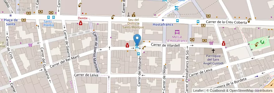 Mapa de ubicacion de 210 - Vilardell 18 en 스페인, Catalunya, Barcelona, Barcelonès, 바르셀로나.
