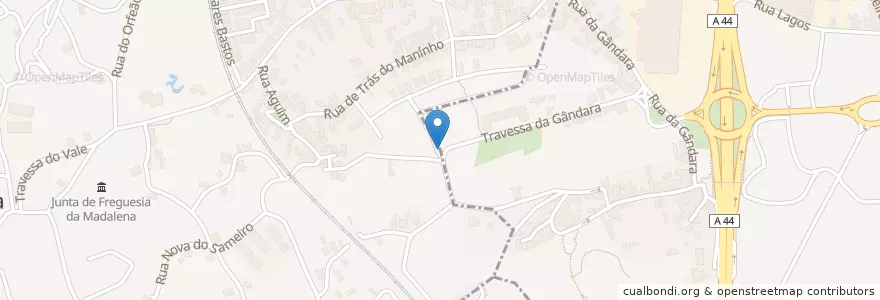Mapa de ubicacion de Fonte de Aguim en البرتغال, المنطقة الشمالية (البرتغال), Área Metropolitana Do Porto, بورتو, Vila Nova De Gaia, Mafamude E Vilar Do Paraíso.