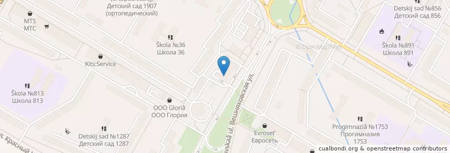 Mapa de ubicacion de Пронто en Rusia, Distrito Federal Central, Москва, Восточный Административный Округ, Район Вешняки.