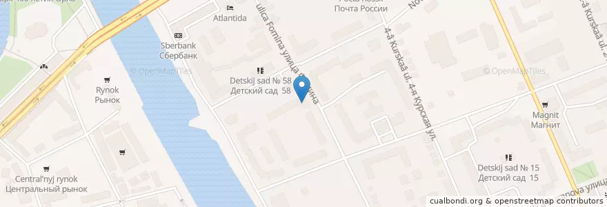 Mapa de ubicacion de Зефир en Rusia, Distrito Federal Central, Óblast De Oriol, Орловский Район, Городской Округ Орёл.