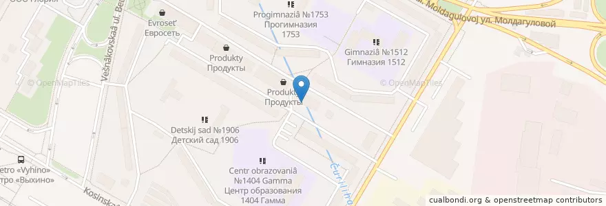 Mapa de ubicacion de Восток en 러시아, Центральный Федеральный Округ, Москва, Восточный Административный Округ, Район Вешняки.