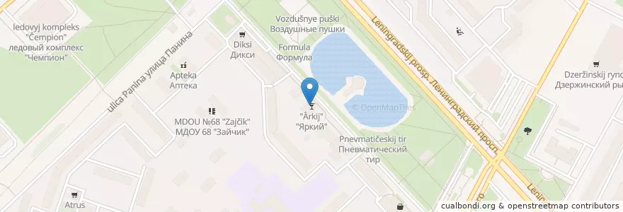 Mapa de ubicacion de Яркий en Rusia, Distrito Federal Central, Óblast De Yaroslavl, Ярославский Район, Городской Округ Ярославль.