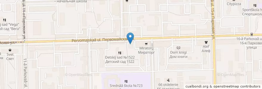 Mapa de ubicacion de Chaihona #1 en Russia, Central Federal District, Moscow, Eastern Administrative Okrug, Vostochnoye Izmaylovo District.