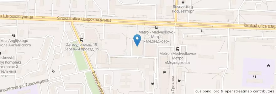 Mapa de ubicacion de Формула Кино Ладога en Rusia, Центральный Федеральный Округ, Москва, Северо-Восточный Административный Округ, Район Северное Медведково.