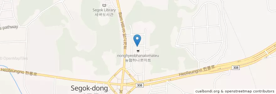 Mapa de ubicacion de 송파농협 세곡동지점 en Республика Корея, Сеул, 강남구, 세곡동.