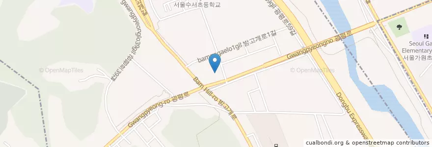 Mapa de ubicacion de 우리은행 수서역지점 en South Korea, Seoul.