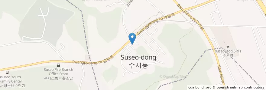 Mapa de ubicacion de 송파농협 수서동지점 en Südkorea, Seoul, 강남구, 수서동.