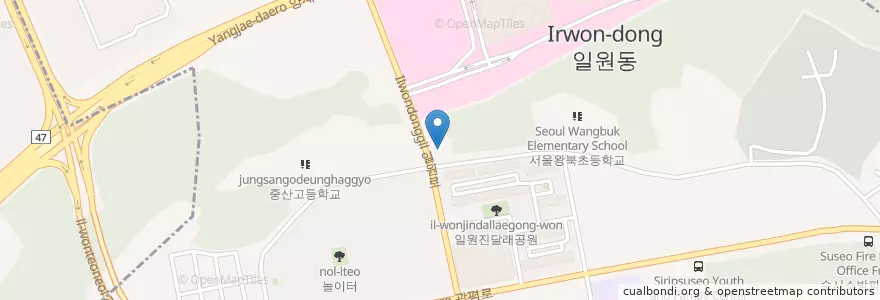 Mapa de ubicacion de 국민은행 일원역지점 en 대한민국, 서울, 강남구.