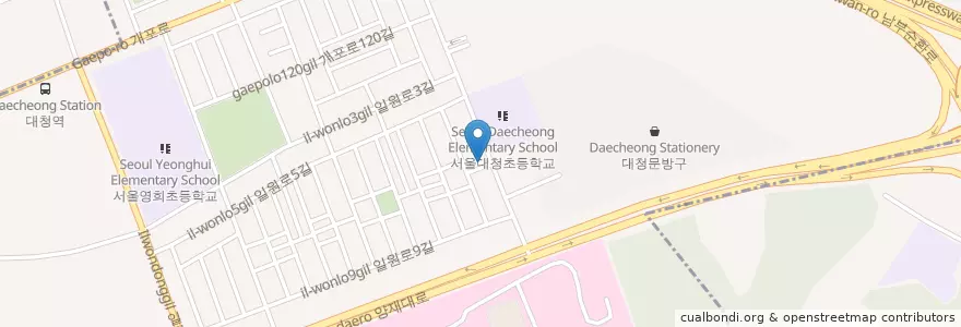 Mapa de ubicacion de 대왕새마을금고 제1분소 en South Korea, Seoul, Gangnam-Gu, Irwon 1(Il)-Dong.