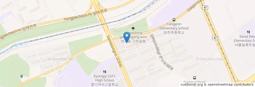 Mapa de ubicacion de 우리은행 개포동역지점 en South Korea, Seoul, Gangnam-Gu, Gaepo-Dong, Gaepo 2(I)-Dong.