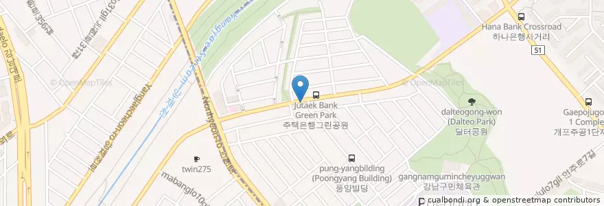 Mapa de ubicacion de 국민은행 개포남지점 en کره جنوبی, سئول, 강남구, 개포4동.