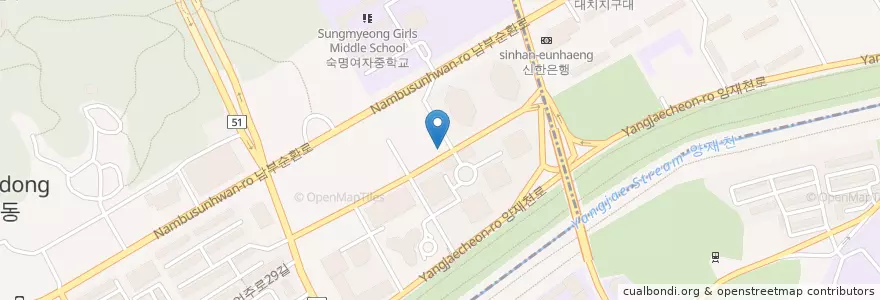 Mapa de ubicacion de 신한은행 en كوريا الجنوبية, سول, 강남구, 도곡동, 도곡2동.
