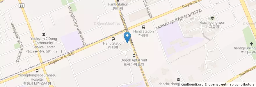 Mapa de ubicacion de 국민은행 en كوريا الجنوبية, سول, 강남구, 도곡동.