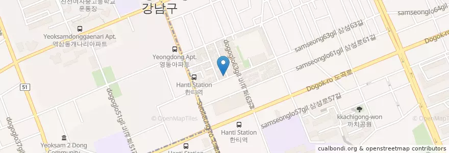 Mapa de ubicacion de 새마을금고 en Corea Del Sur, Seúl, 강남구, 대치동, 대치4동.