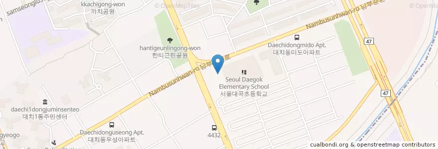 Mapa de ubicacion de 국민은행 대치PD센터 en Республика Корея, Сеул, 강남구, 대치동, 대치2동.