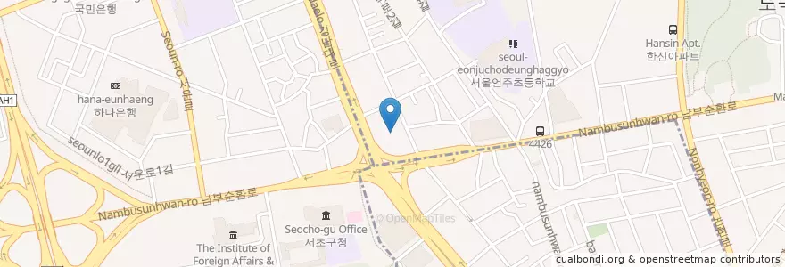 Mapa de ubicacion de 신한은행 en Corée Du Sud, Séoul, 서초구, 도곡1동.