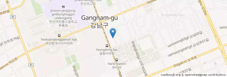 Mapa de ubicacion de 기업은행 en South Korea, Seoul, Gangnam-Gu, Daechi-Dong, Daechi 4(Sa)-Dong.