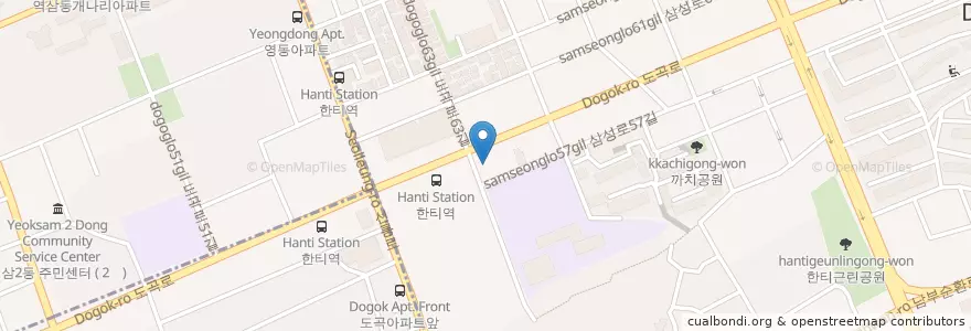 Mapa de ubicacion de 국민은행 en South Korea, Seoul, Gangnam-Gu, Daechi-Dong, Daechi 1(Il)-Dong.