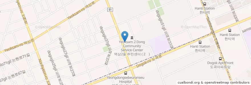 Mapa de ubicacion de 씨티은행 en Coreia Do Sul, Seul, 강남구, 역삼동, 역삼2동.