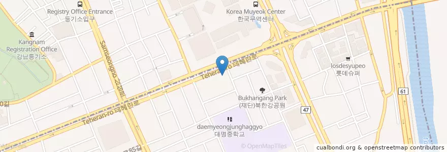 Mapa de ubicacion de 국민은행 en Südkorea, Seoul, 강남구, 대치동, 대치2동.