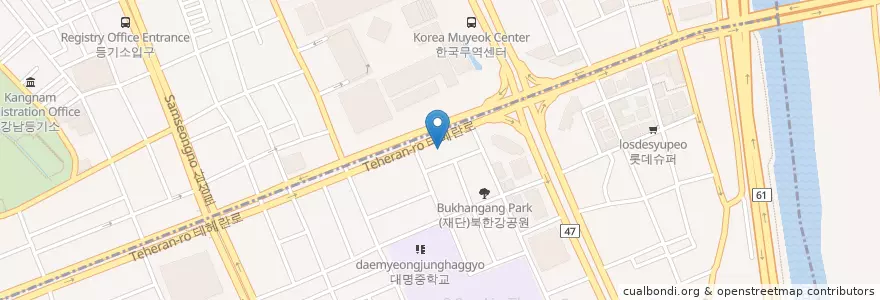 Mapa de ubicacion de 신한은행 en Corea Del Sur, Seúl, 강남구, 대치동, 대치2동.