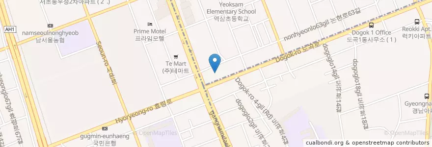 Mapa de ubicacion de 하나은행 en 대한민국, 서울, 서초구, 역삼동.