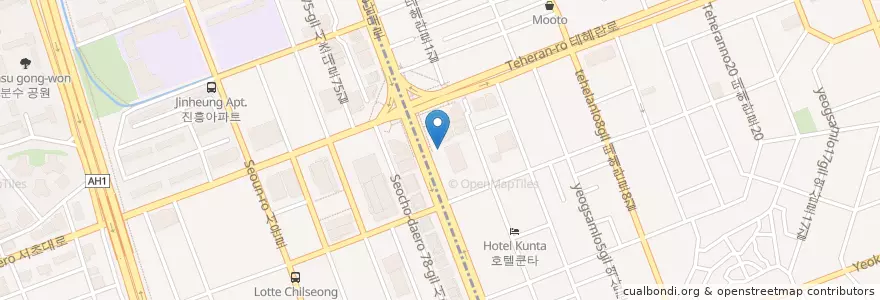 Mapa de ubicacion de 국민은행 en Südkorea, Seoul, 서초구, 역삼동, 역삼1동.