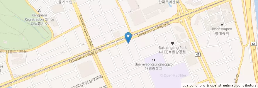 Mapa de ubicacion de KEB하나은행 en كوريا الجنوبية, سول, 강남구, 대치동, 대치2동.