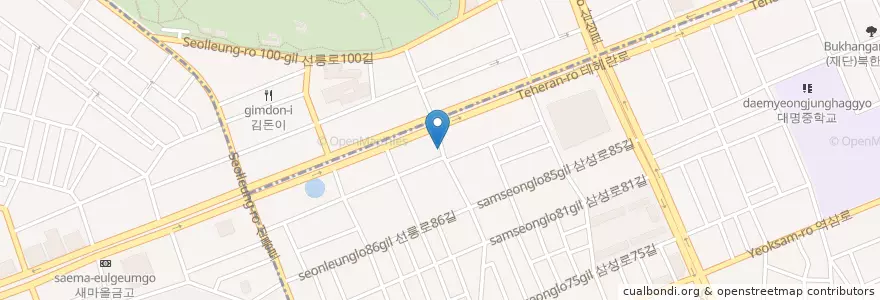 Mapa de ubicacion de 기업은행 en Corea Del Sud, Seul, 강남구, 대치동, 대치4동.