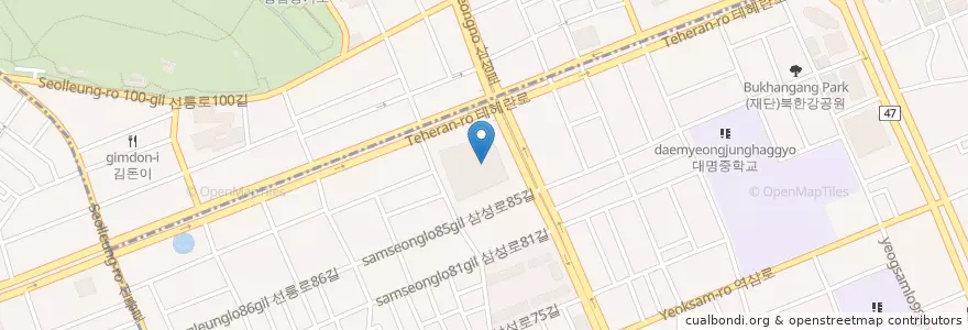 Mapa de ubicacion de 우리은행 en 대한민국, 서울, 강남구, 대치동, 대치4동.
